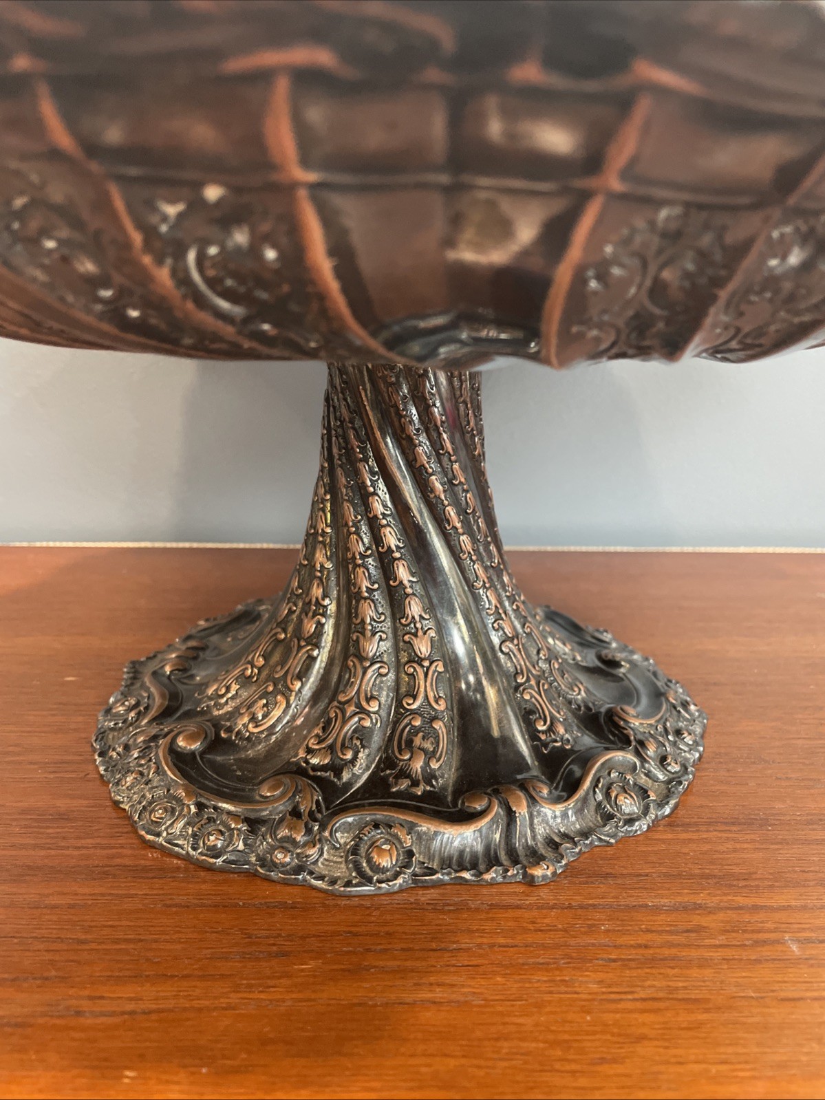 Antique German Silver Rococo Baroque Renaissance Green Man Face Charger Tray