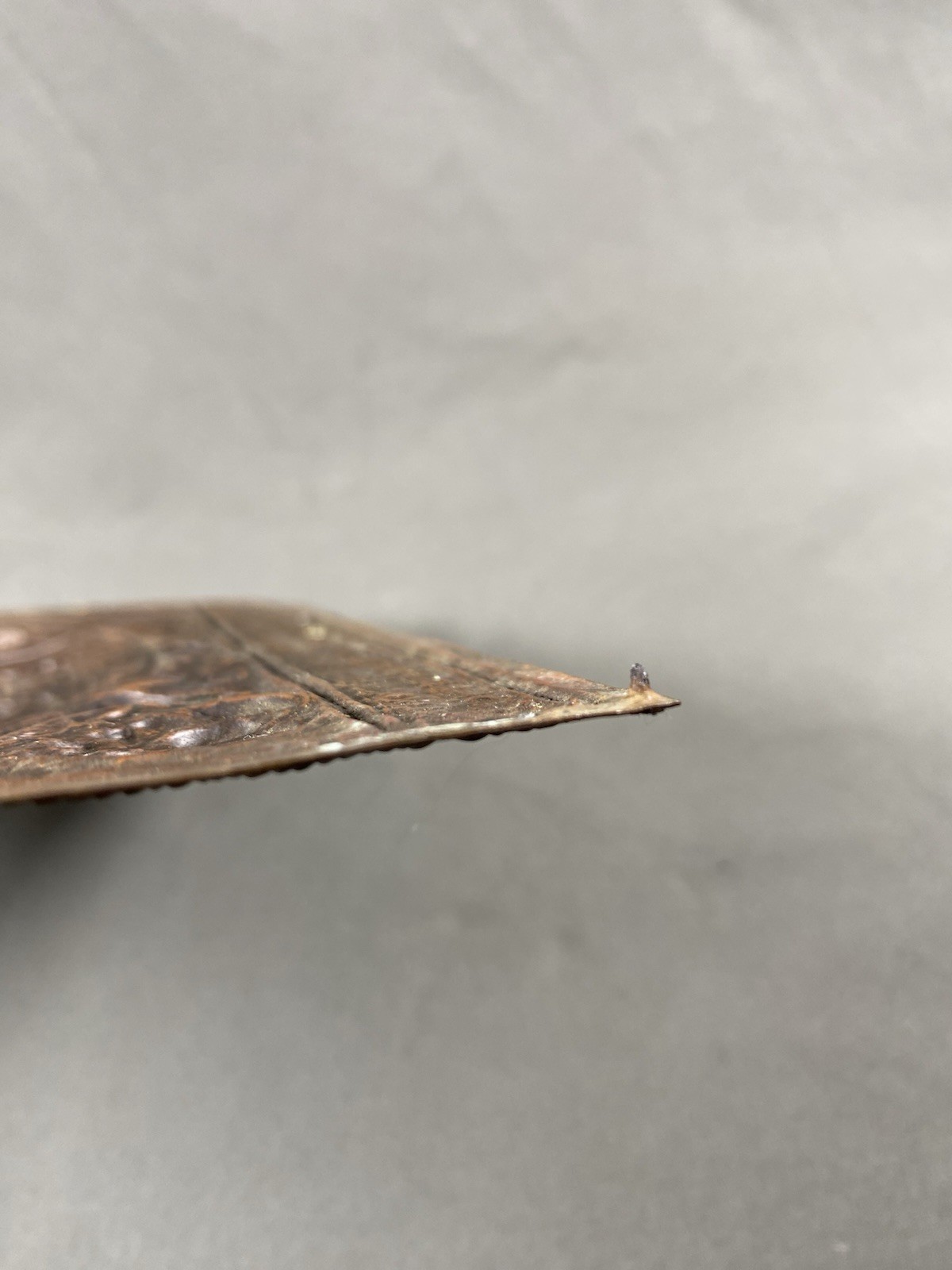 Antique Tibetan Zodiac Repousse Copper Panel Mandala Demonic Deity 10x8”