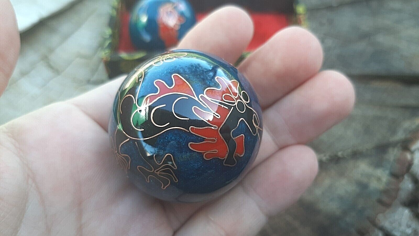 Chinese Healthy Therapy Chrome 2 balls Set /40mm/Dragon&Phoenix/Exercise 