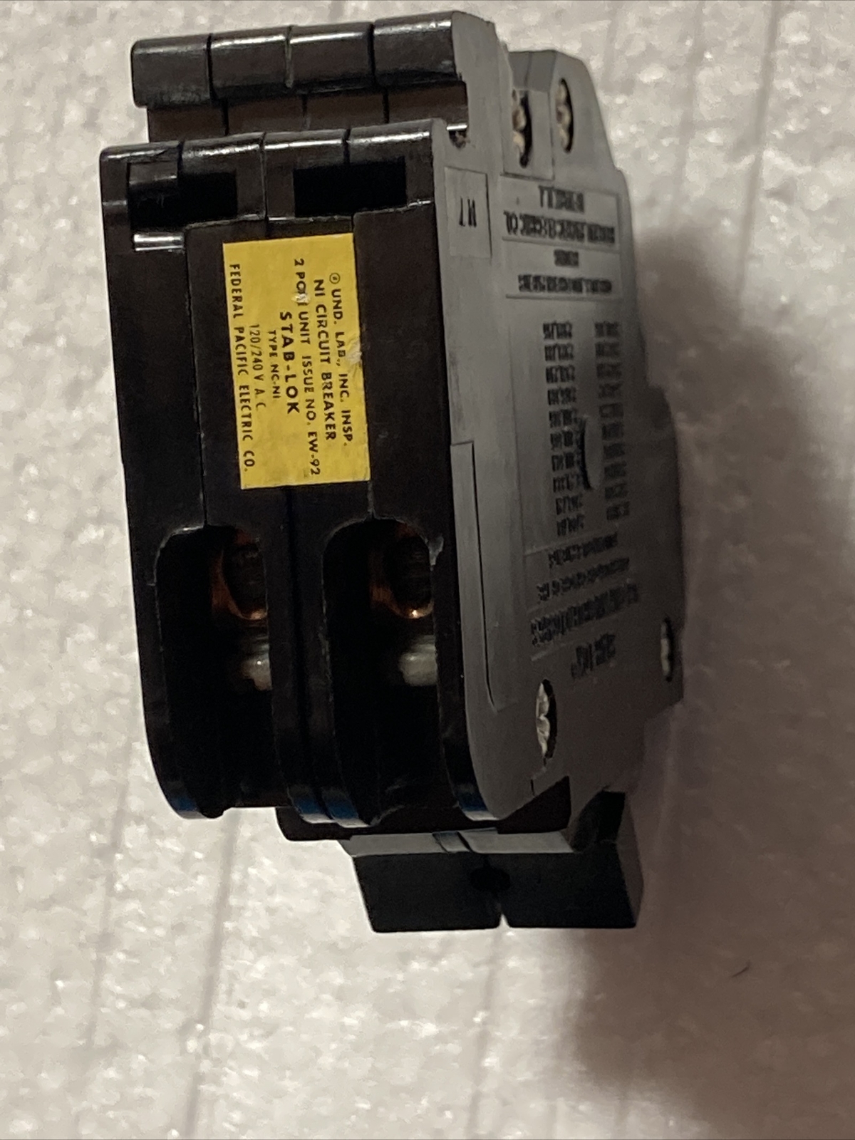 FPE Federal Pacific 30 Amp 2 Pole NC230 Stab-Lok Breaker Mini THIN NC red handle