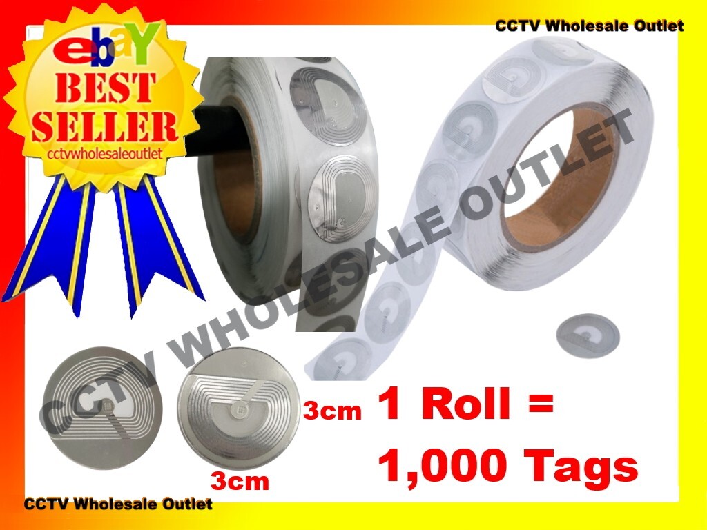 1000 PCS CHECKPOINT COMPATIBLE CLEAR ROUND SOFT LABEL TAG 8.2MHZ