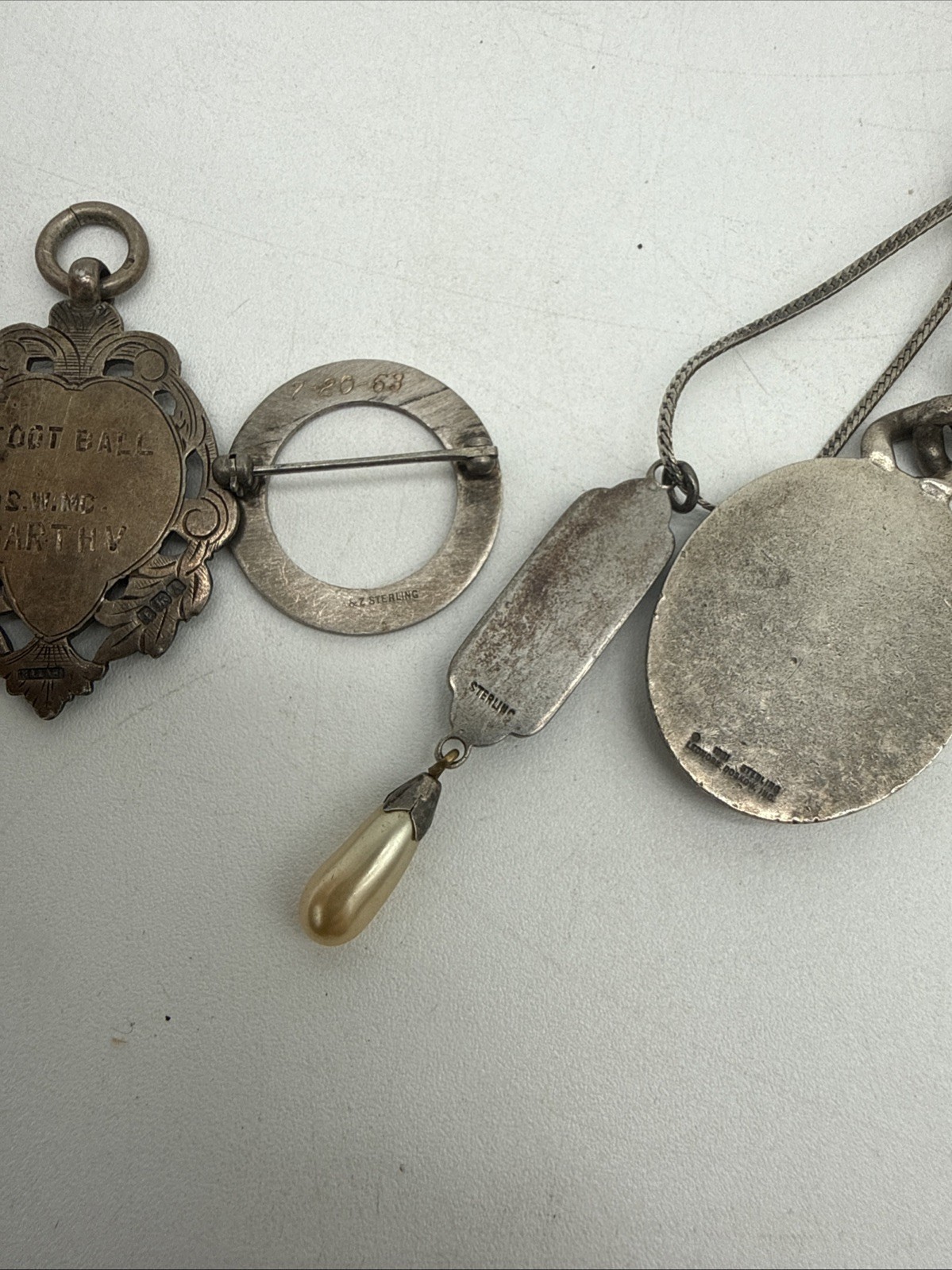 Sterling Silver Lot of Charms Keychains Awards ETC Approx 5.5 Ounce