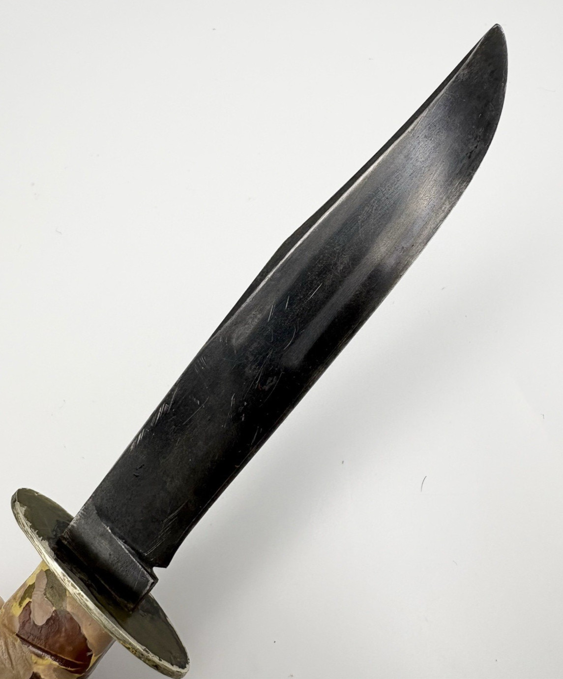 WWII Military Fighting Knife Theater Made Pacific ? w/ Leather Sheath