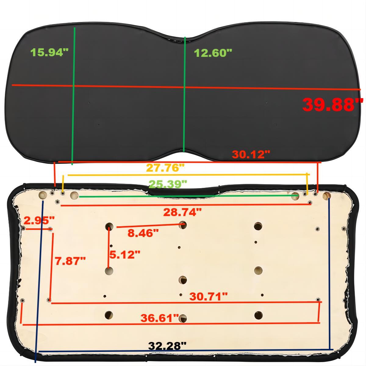Fits E-Z-GO TXT LUXURIOUS Black Golf Cart Front Cushion Set