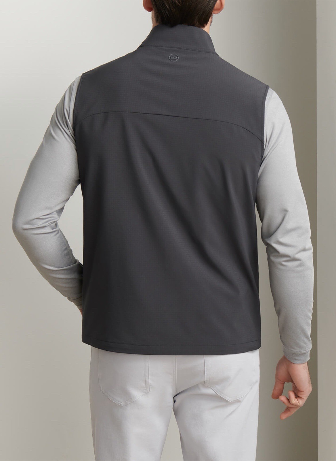 Peter Millar Gust Men's LARGE Carbon Black Full Zip Vest $195 MF25EZ31