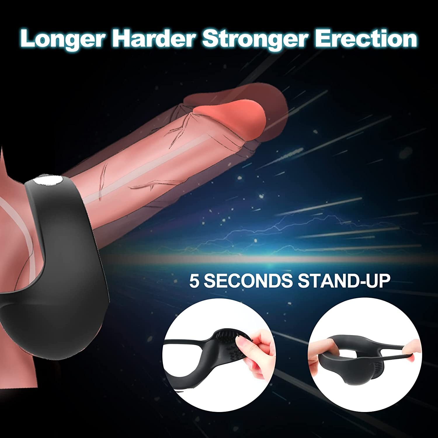 10 Vibrating Prostate Massager Penis Erection Cock Ring Vibrator Sex Toy for Men