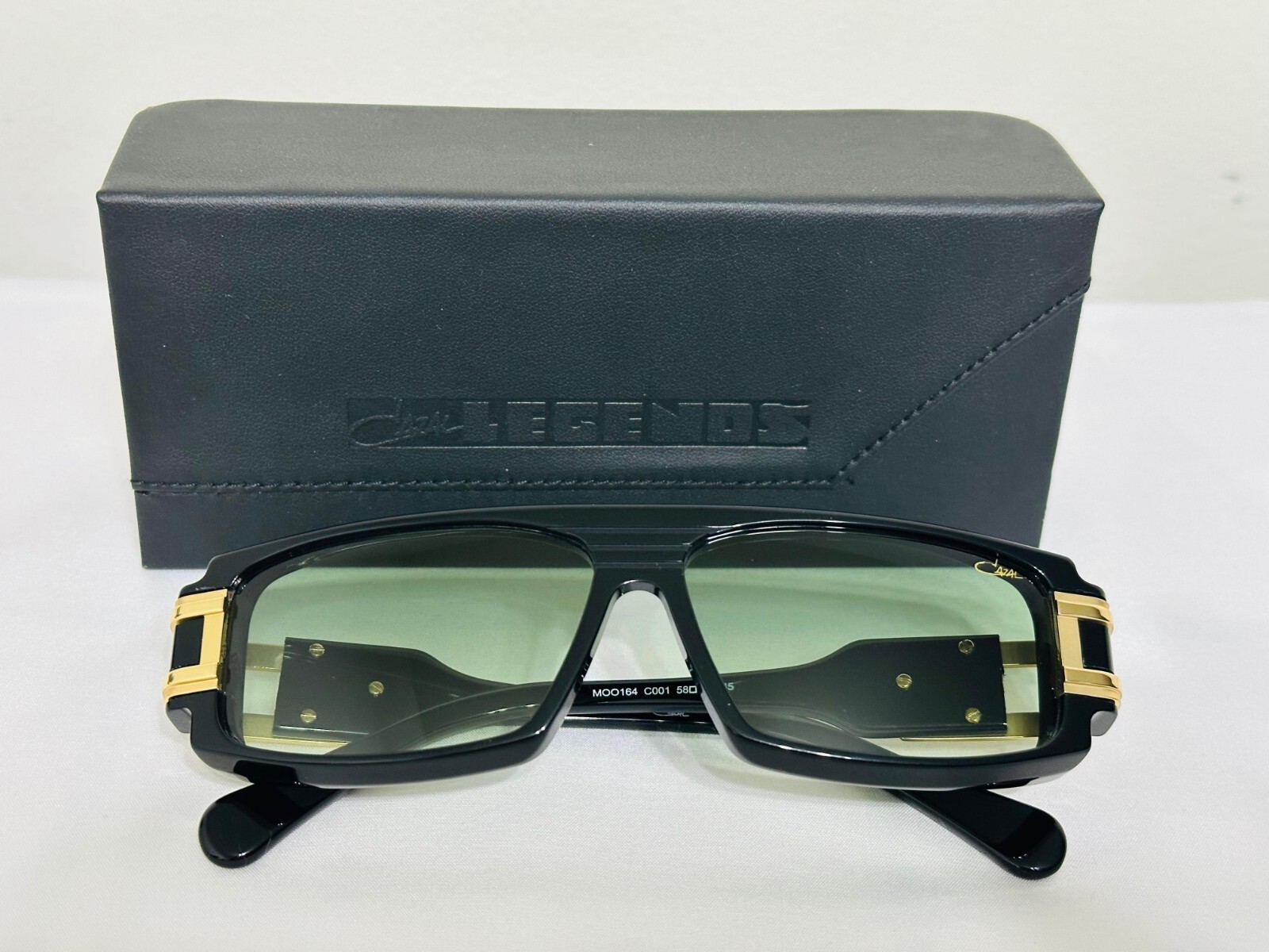 Cazal Sunglasses Black & Gold Frame Green Lens Tinted Men's Women's Eyewear
