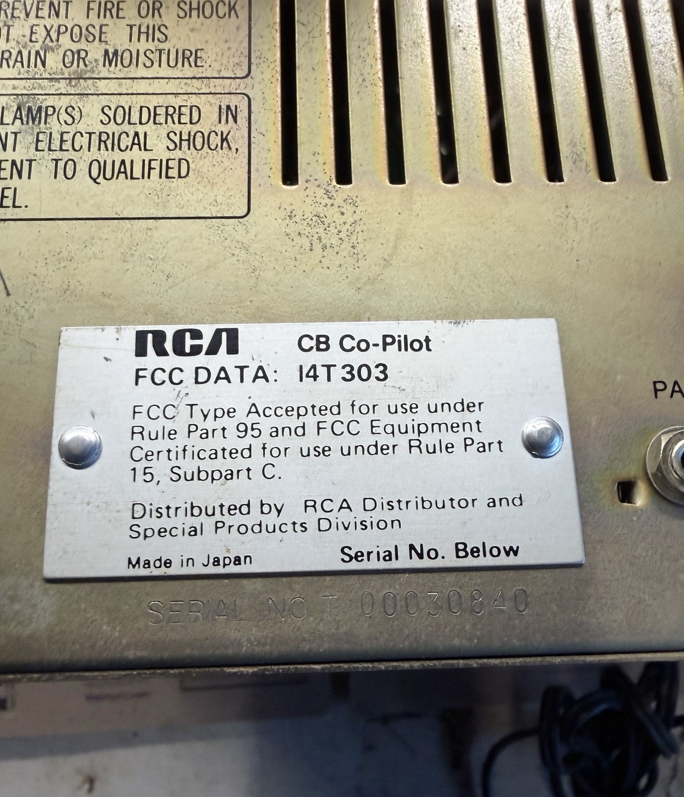 Vintage RCA Co-Pilot 14T303 40 Channel Base Station CB
