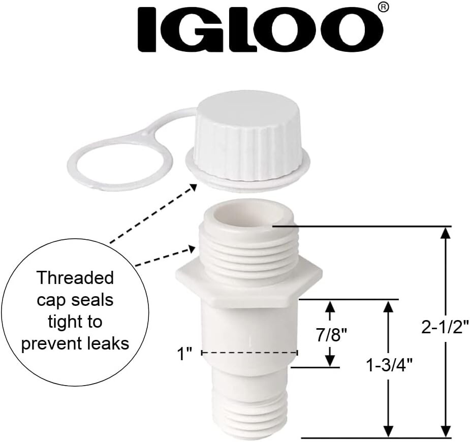 Igloo Replacement Threaded Drain Plug One Size, White