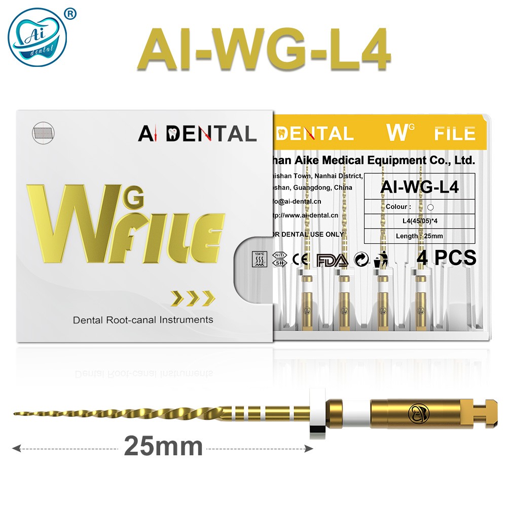 Dental Endodontic Rotary Files Wave One Gold Root Canal File Niti Alloy 25mm