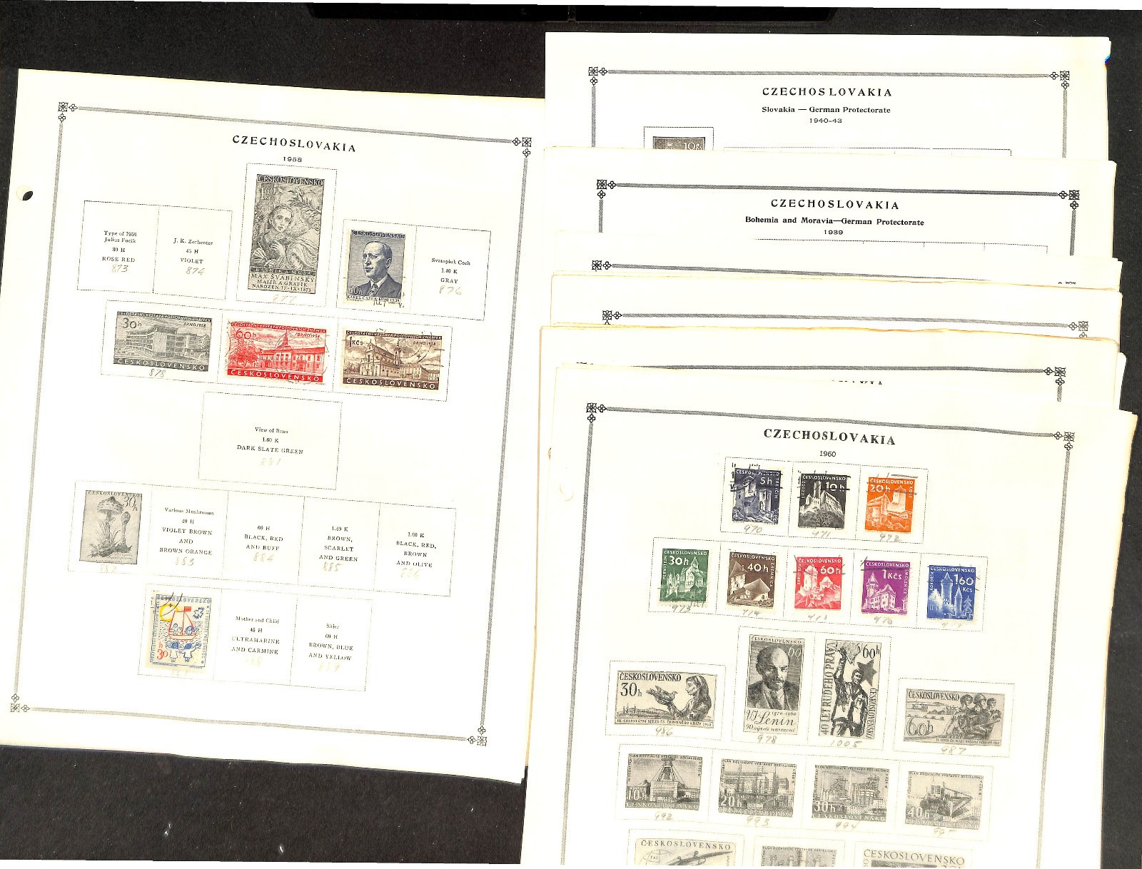 Czechoslovakia Stamp Collection on 40 Scott International Pages, 1918-1968 (BG)