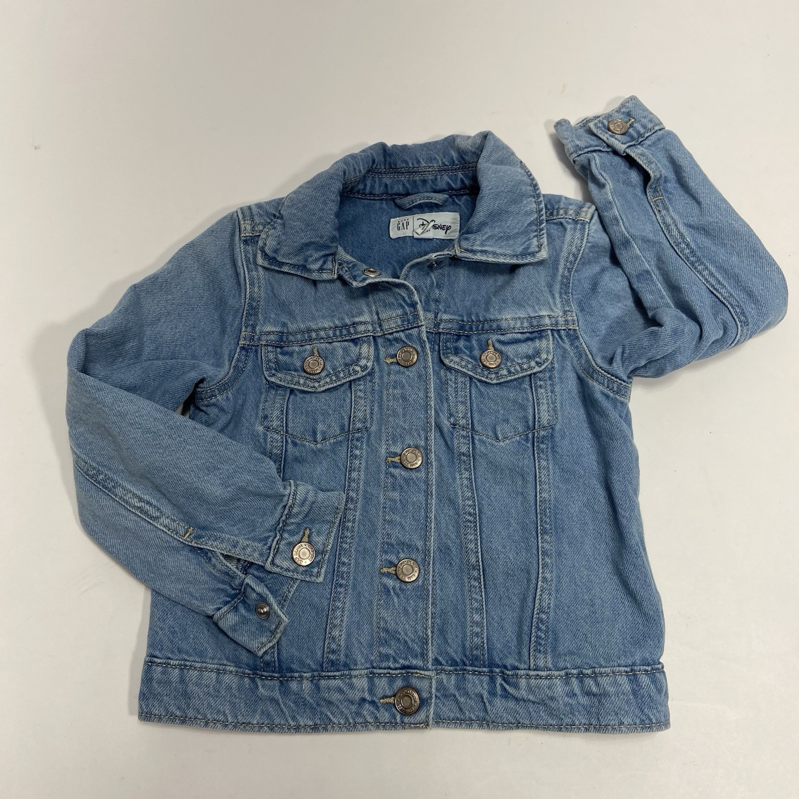 Gap Disney Minnie Mouse Embroidery Denim Jacket Size 5 100% cottom