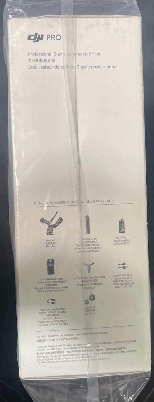 DJI RS 4 3-Axis Gimbal Stabilizer with Enhanced Vertical Shooting - New Sealed