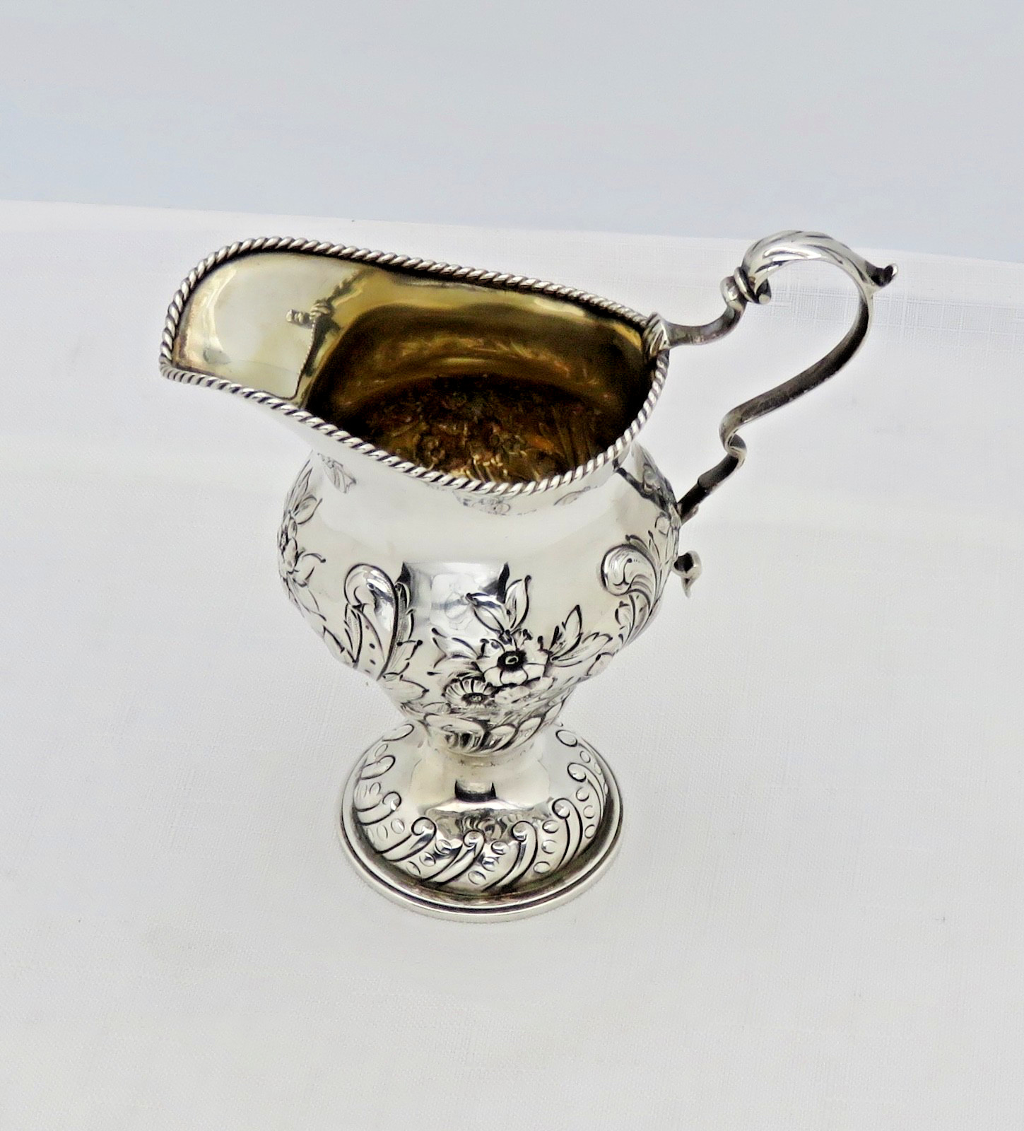 Daniel & John Wellby London Antique Sterling Silver Art Nouveau Creamer 1903