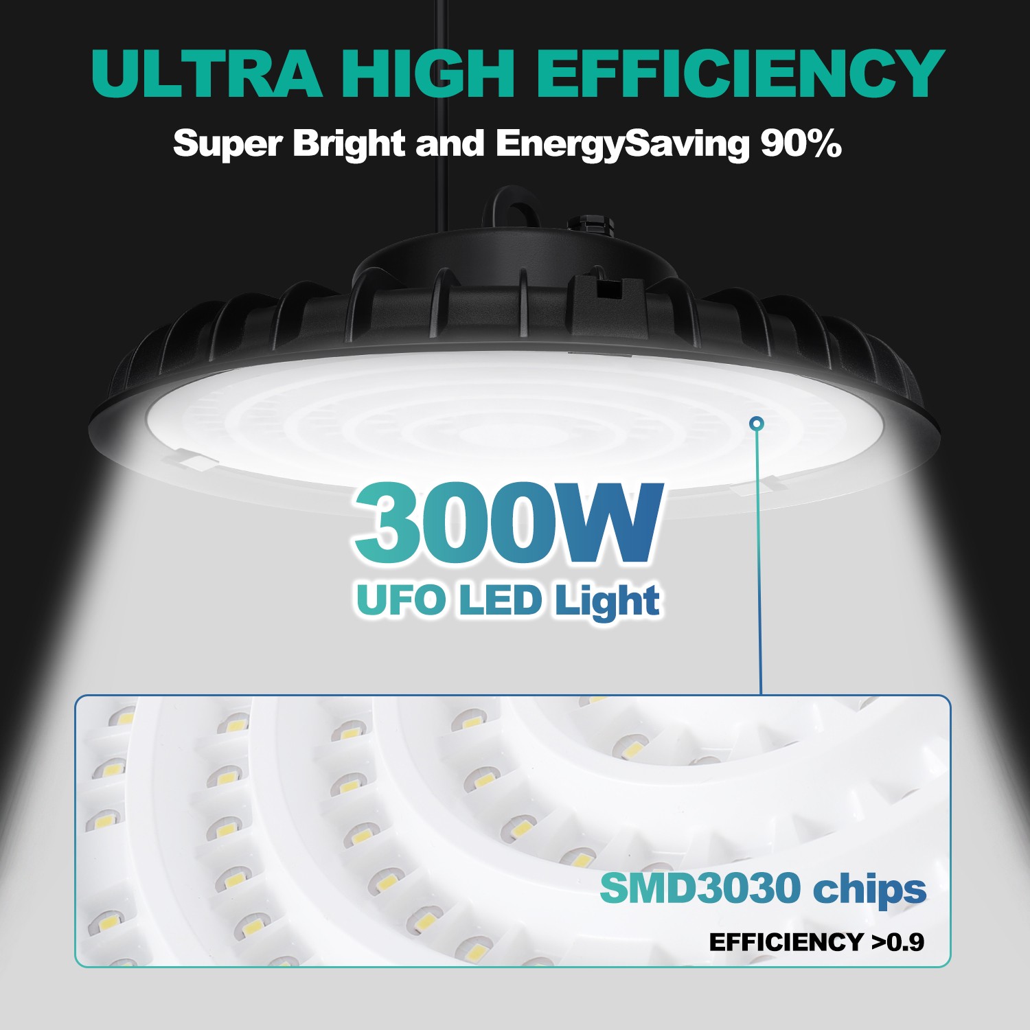300W UFO Led High Bay Light Commercial Warehouse Industrial Factory Shop Light