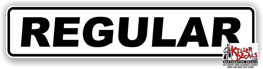 (REGU-106) 12" "BLACK" REGULAR WORDING GASOLINE DECAL GAS PUMP STICKER