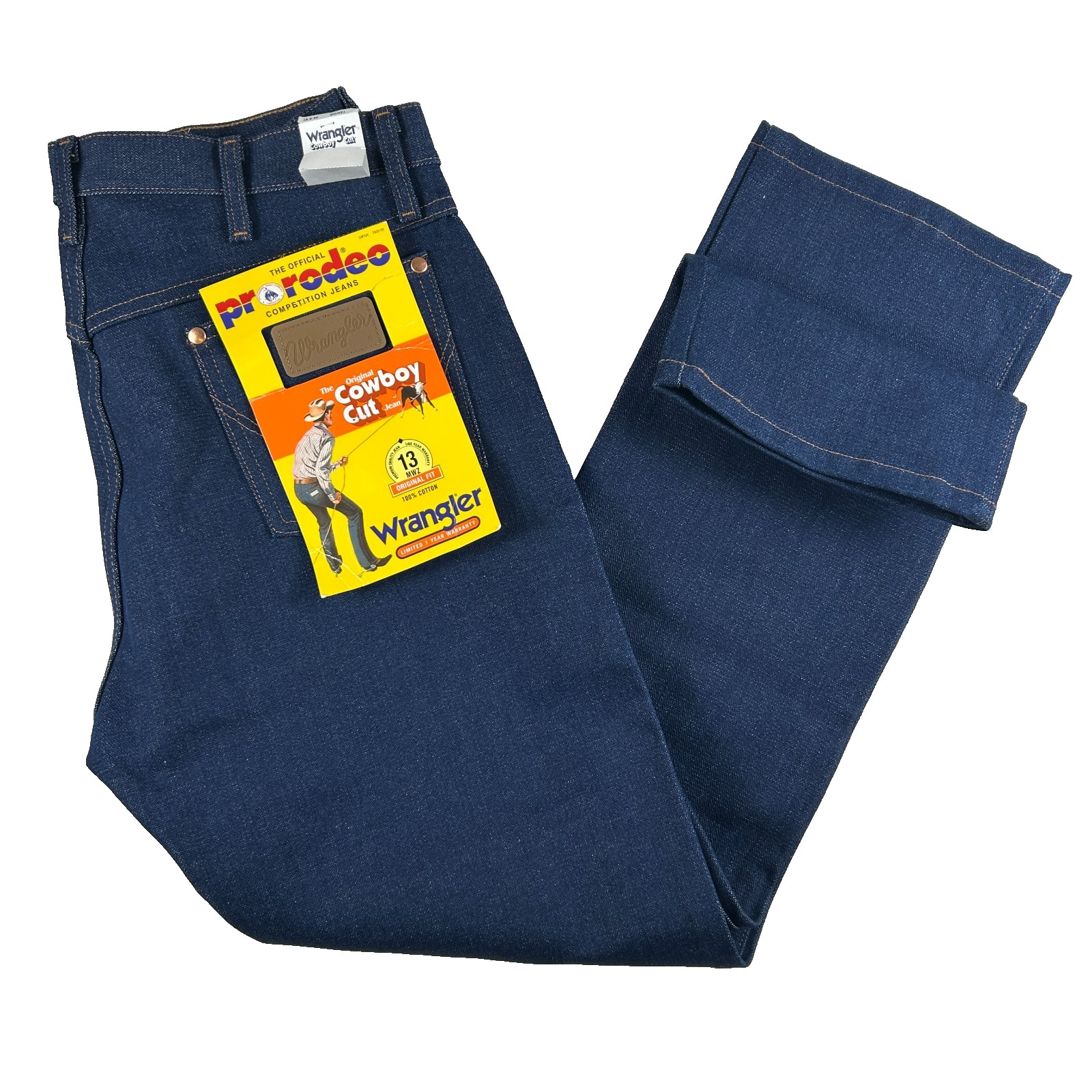 Wrangler Jeans Mens Cowboy Cut 13MWZ Pro Rodeo Rigid Indigo Denim Original Fit