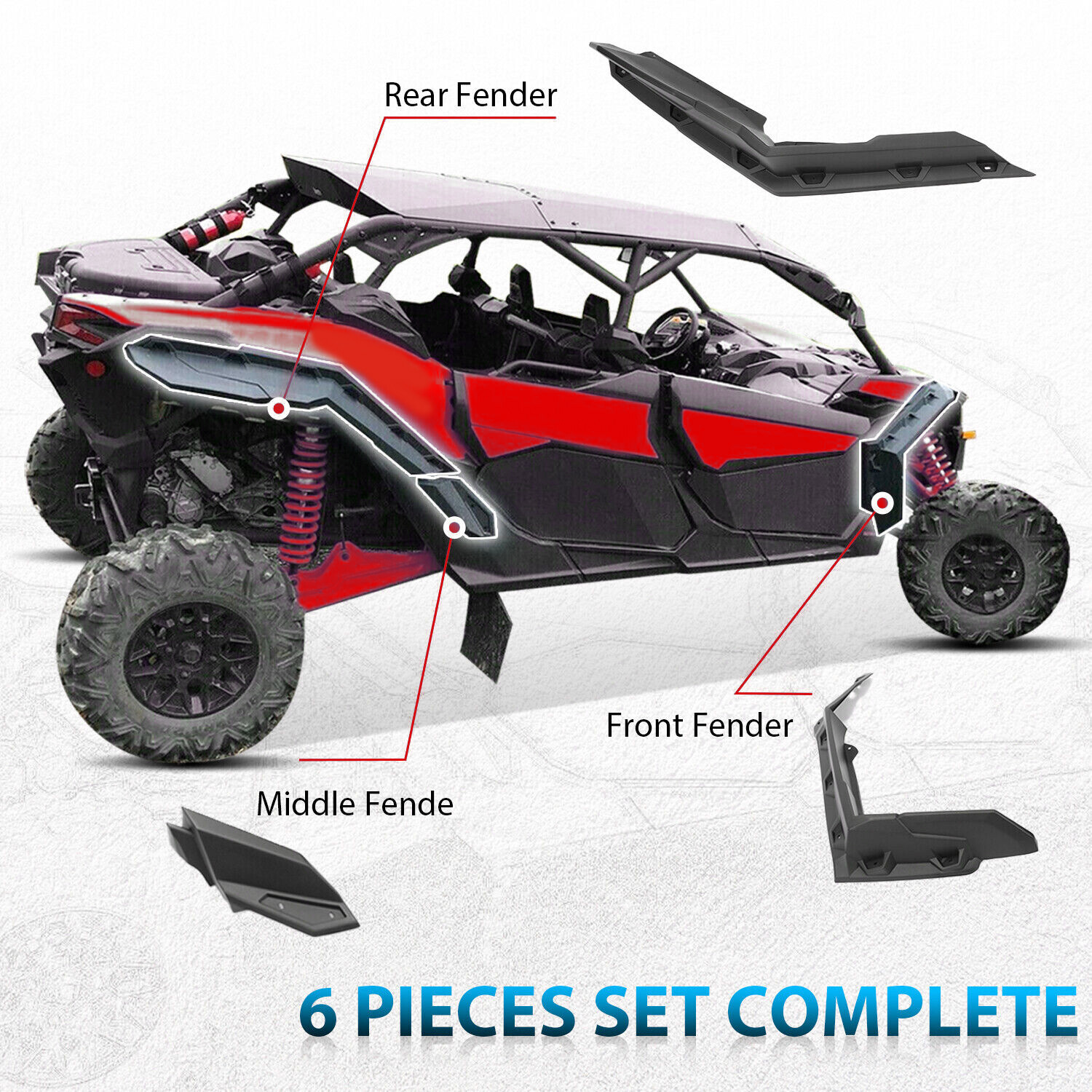 Super Extended Fender Flares For 2017-2024 Can-Am Maverick X3 /MAX #715002973