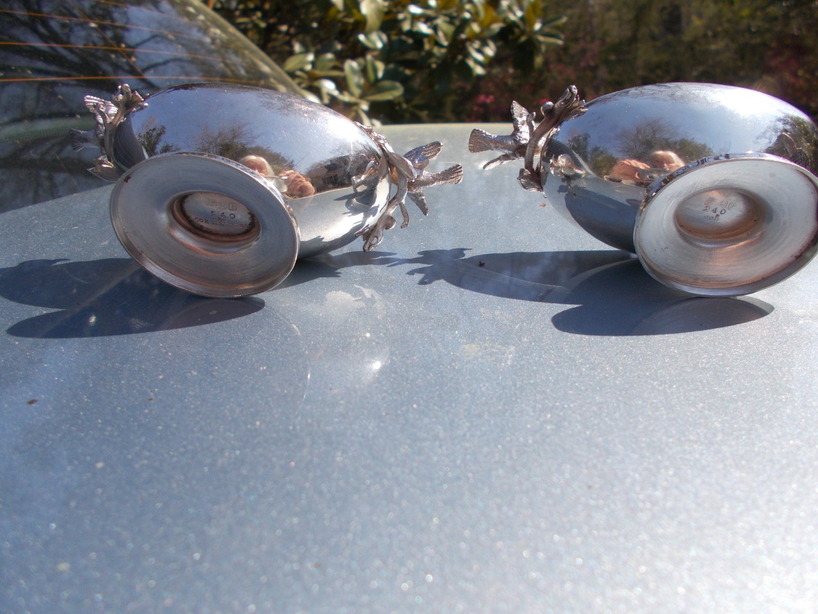 Gorham Pair of Coin Silver Figural Master Salts, Providence, RI.