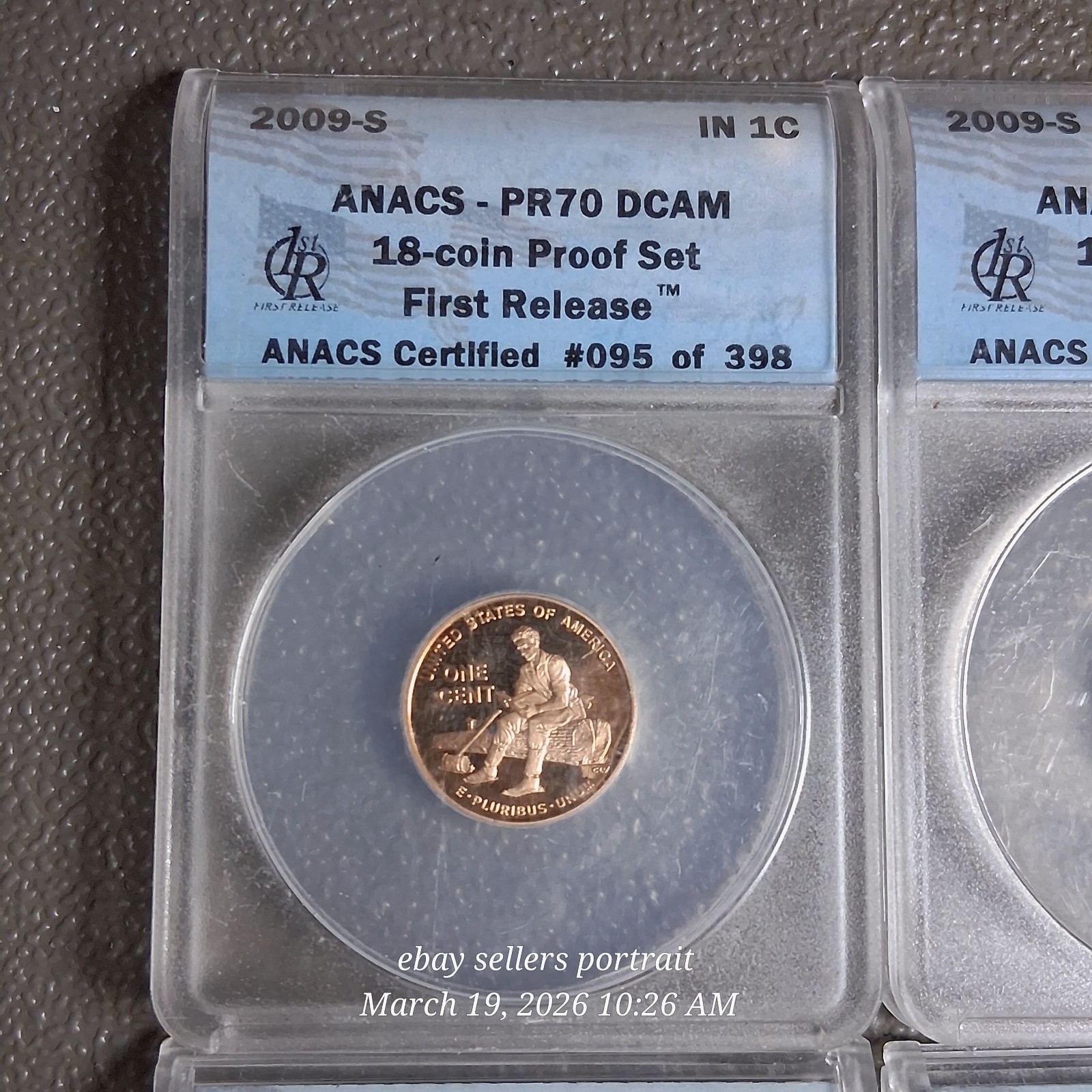 2009-S Lincoln Penny Set (4) ANACS PR70 DCAM First Release MATCHED CERT #095/398