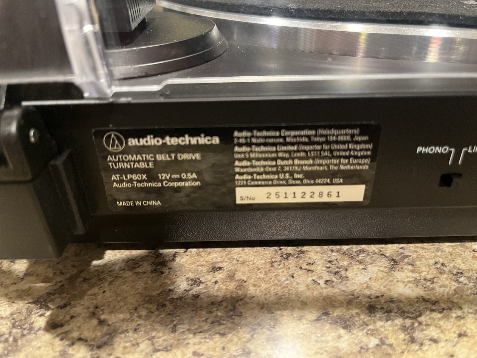 Audio-Technica AT-LP60X Automatic Belt-Drive Turntable BLACK/GUNMETAL