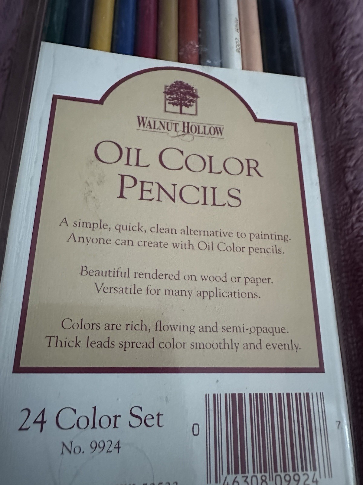 WALNUT HOLLOW OIL COLOR PENCILS 24 PACK NO 9924 NEW