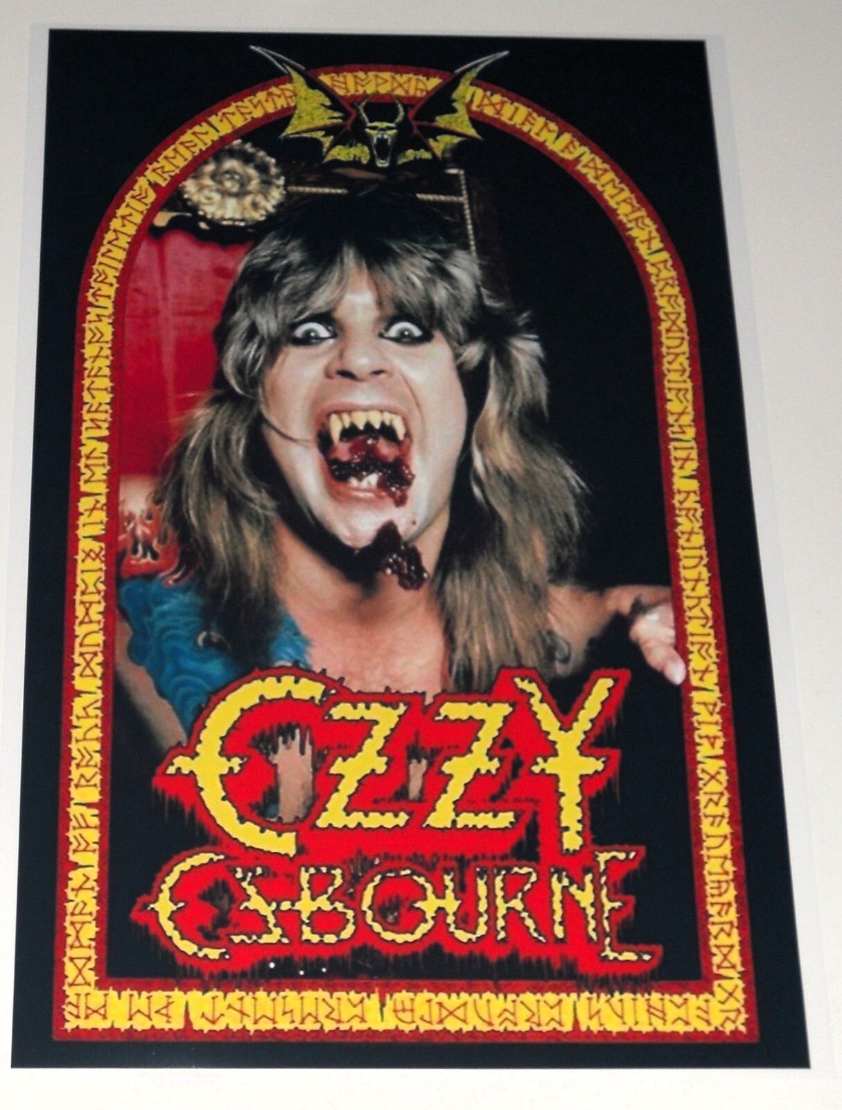 Large Ozzy Osbourne Speak of the Devil 1982 Promo Black Sabbath Poster 19"x13"