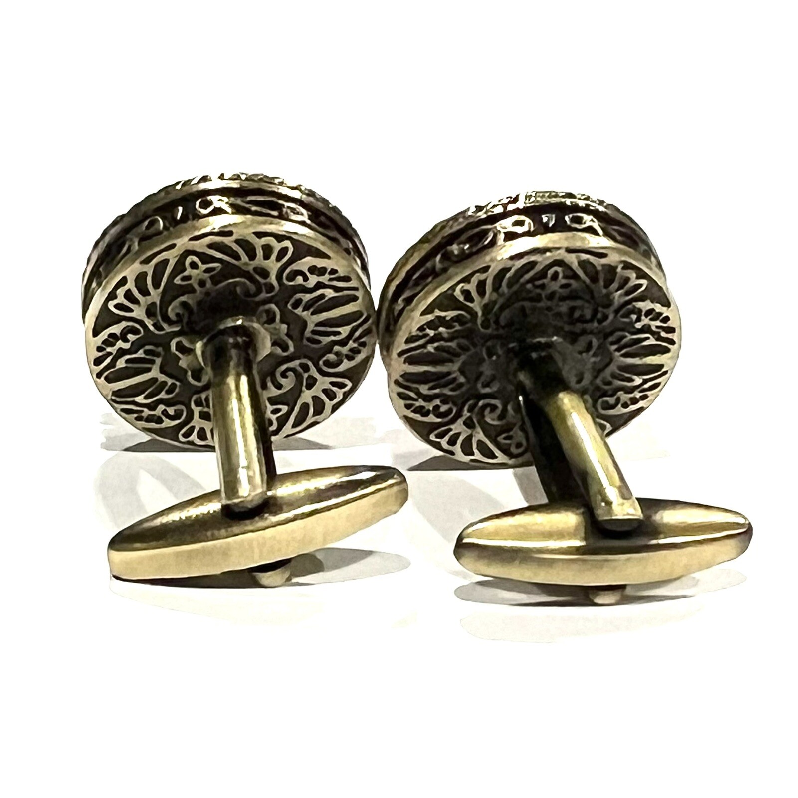 Antique Brass Tone Round Celtic Knot Cufflinks Men Stunning Knot Cufflinks