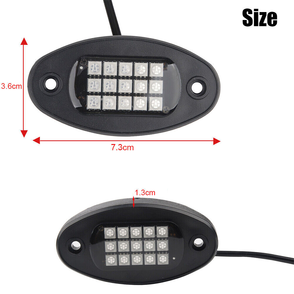 4x RGB LED Pods Rock Lights Kit Underbody Neon Light Fit Ford F-150 F-250 F-350