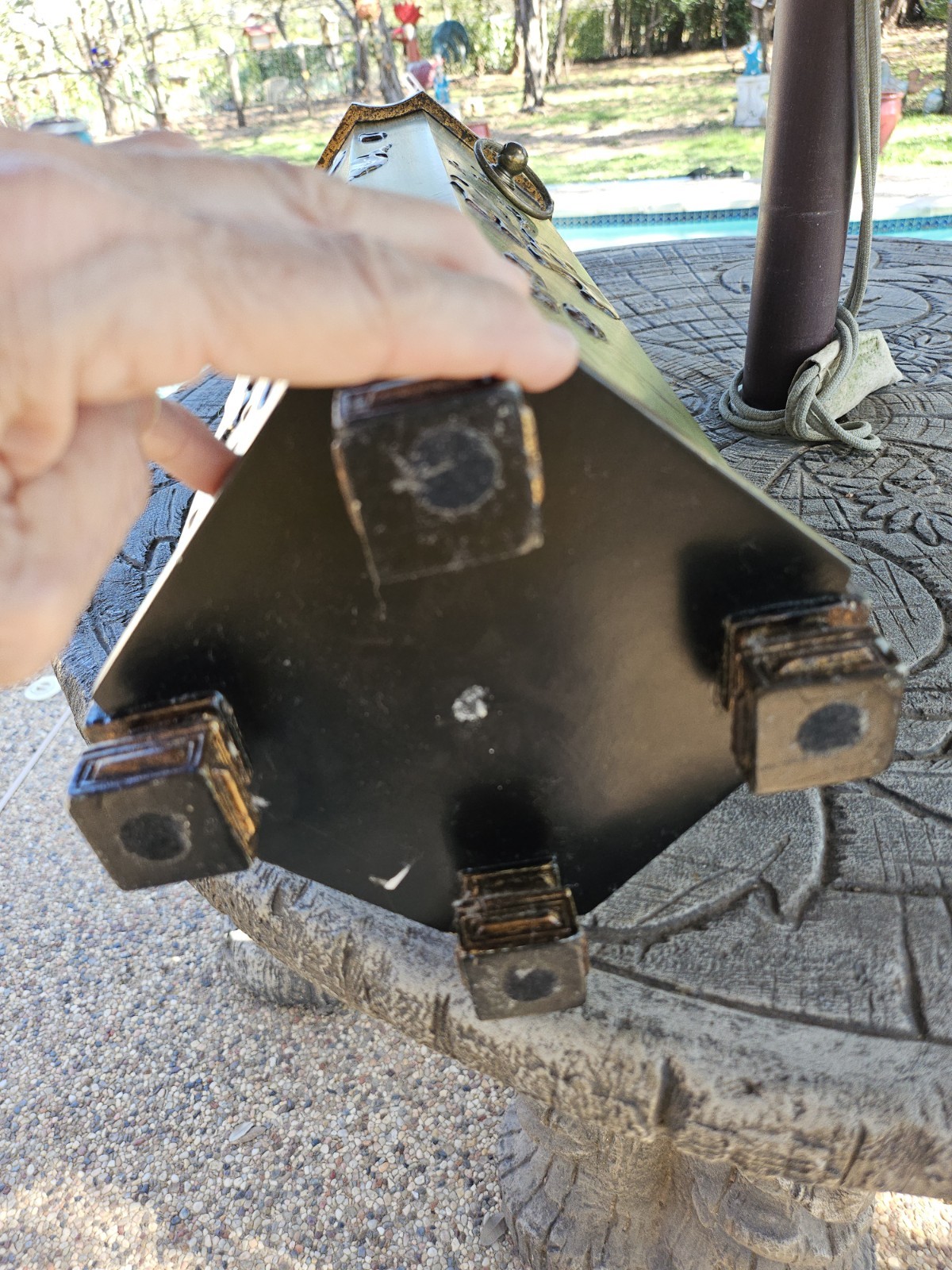 18" Octagonal Raised Japanese Asian Chinoiserie Umbrella Walking Stick Stand