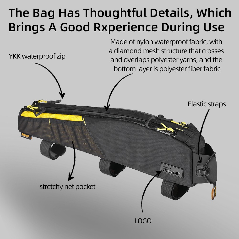 Rhinowalk BIke Large Top Tube Bag Water-Resistant Bikepack For MTB&Road Bike 1pc