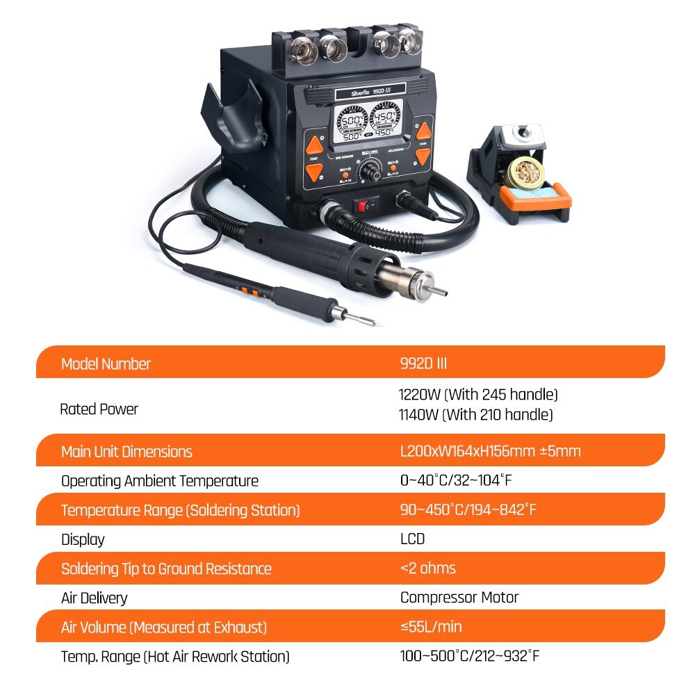 High-Precision 245 Desoldering Station 2-in-1 Hot Air Rework Soldering station