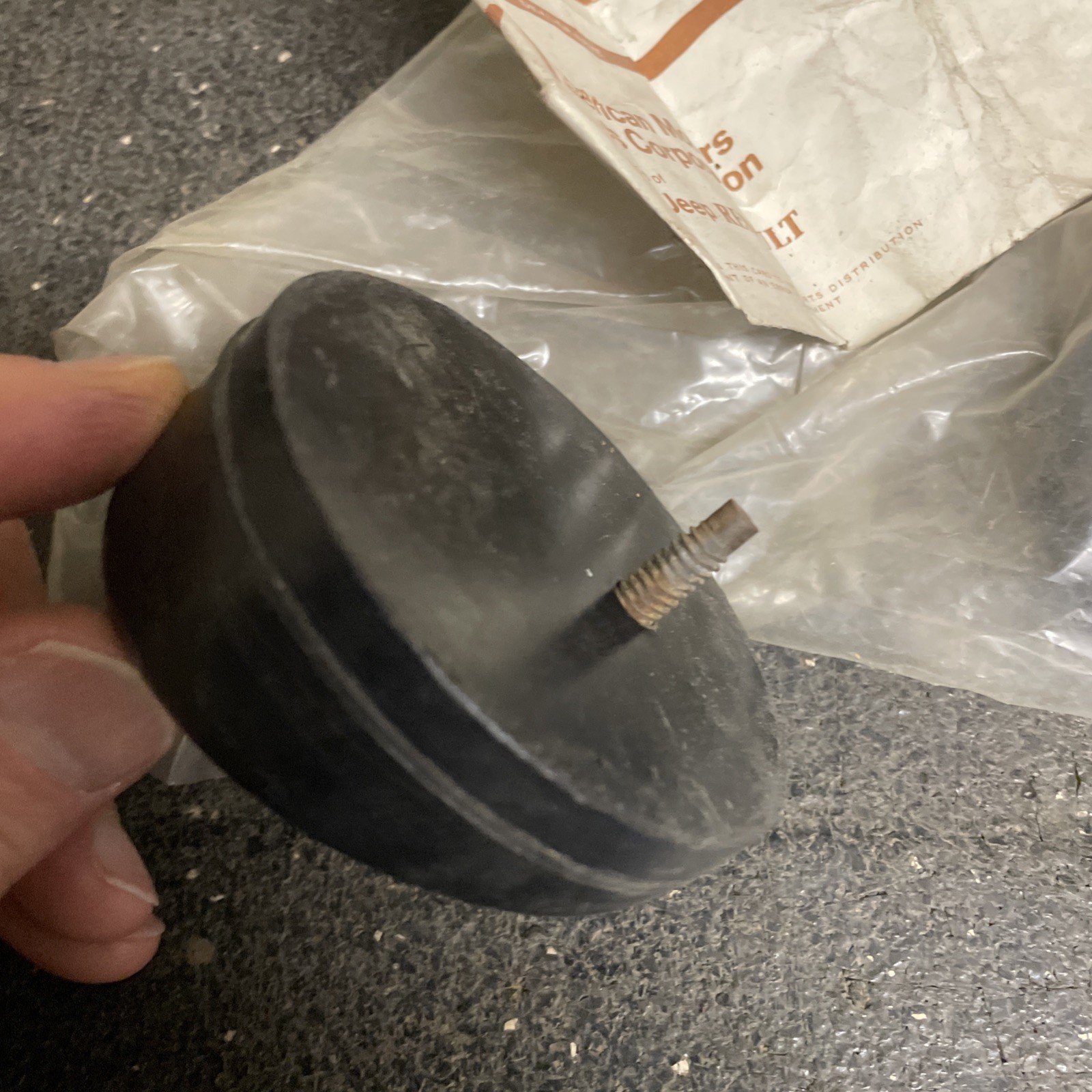 NOS Jeep CJ Side Mount Spare Tire Bumper Dampener w/OEM Screw - CJ5 CJ7 Renegade