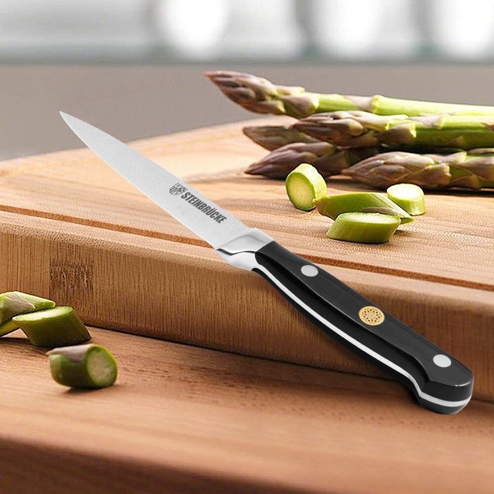 4" Stainless Steel Sharp Paring Knife Ergonomic Handle for Cutting and Peeling