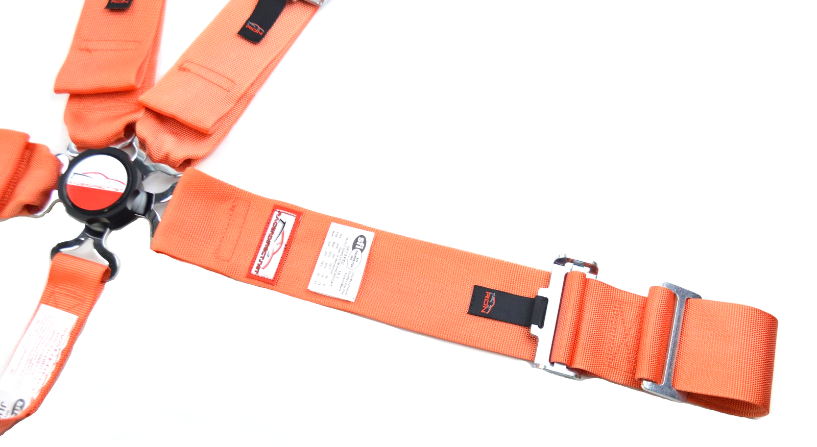 DRAGSTER U RACING HARNESS PULL UP HANS SFI 16.1 5 POINT 3" CAM LOCK BELT ORANGE