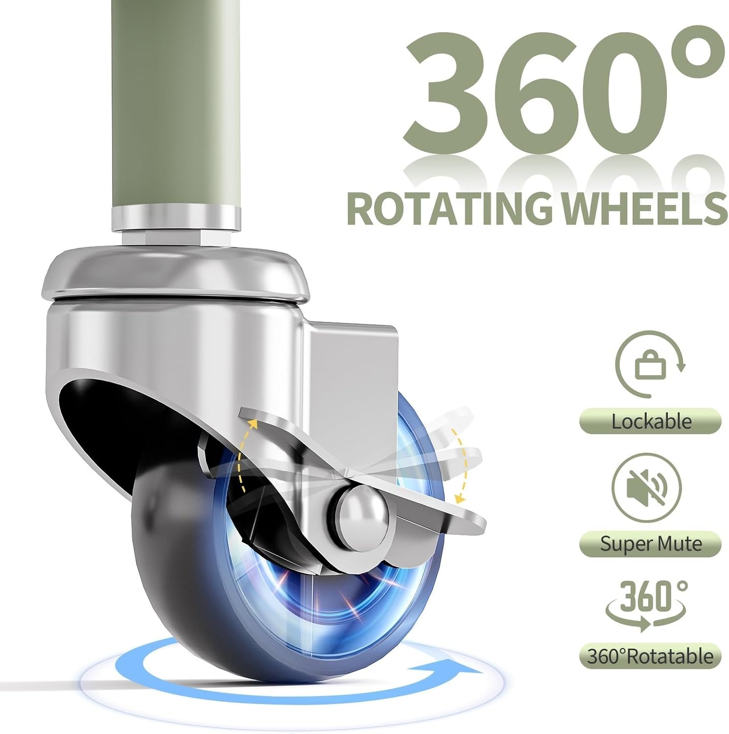Organizador de almacenamiento con ruedas de 3 niveles, carrito metálico con rued