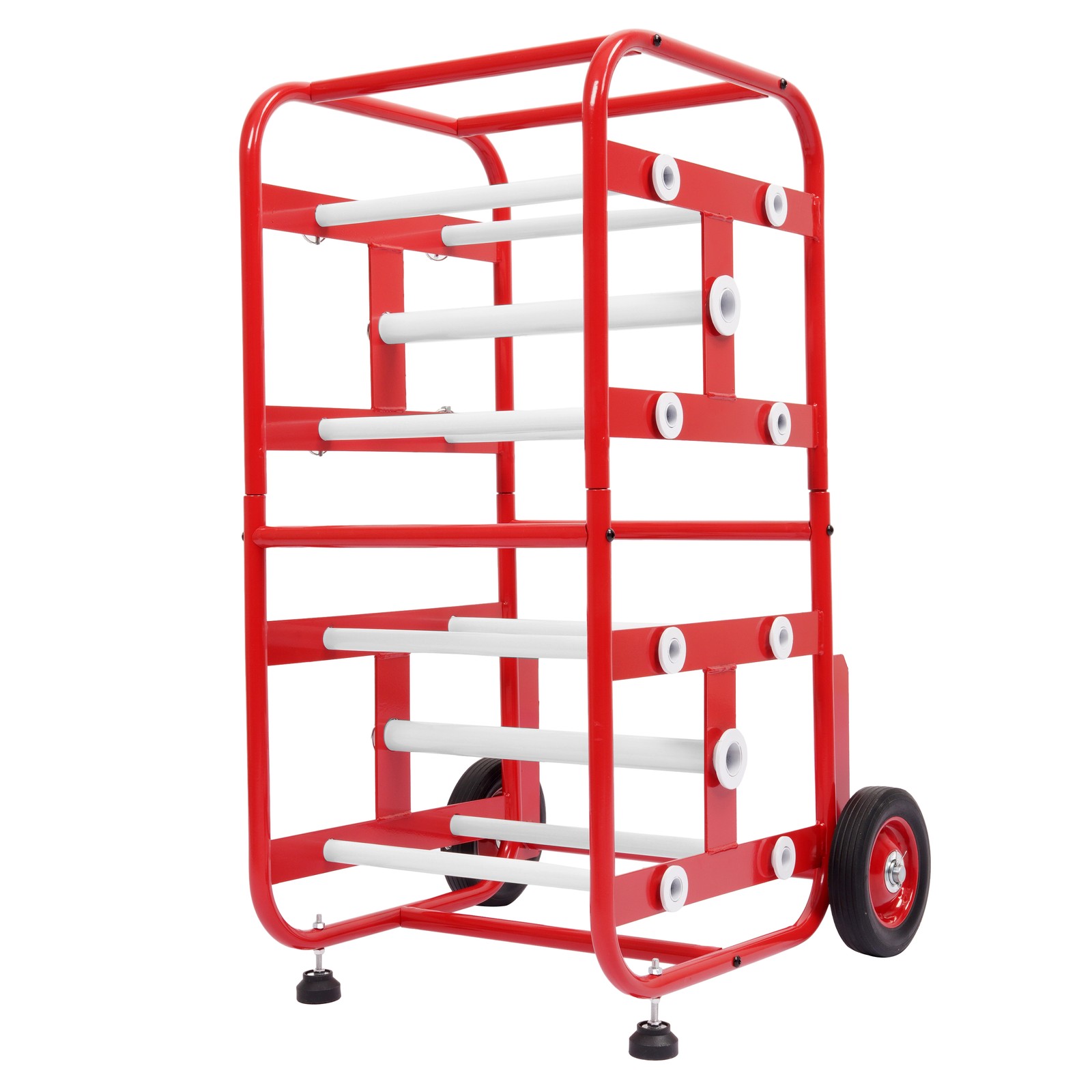 Cable Holder Spool Cart with 10 Rods Multiple Axle Wire Spool Rack Dispenser Red