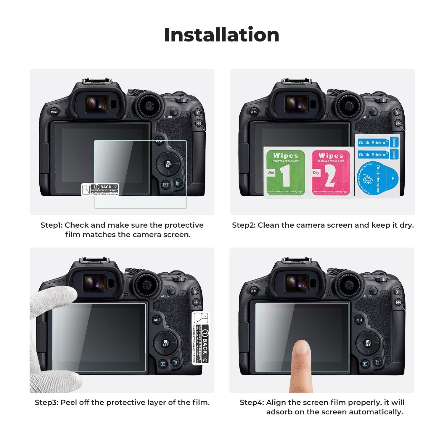 K&F Concept 3x Camera Screen Protector & Hot Shoe for Canon EOS R6 II/R6/R7