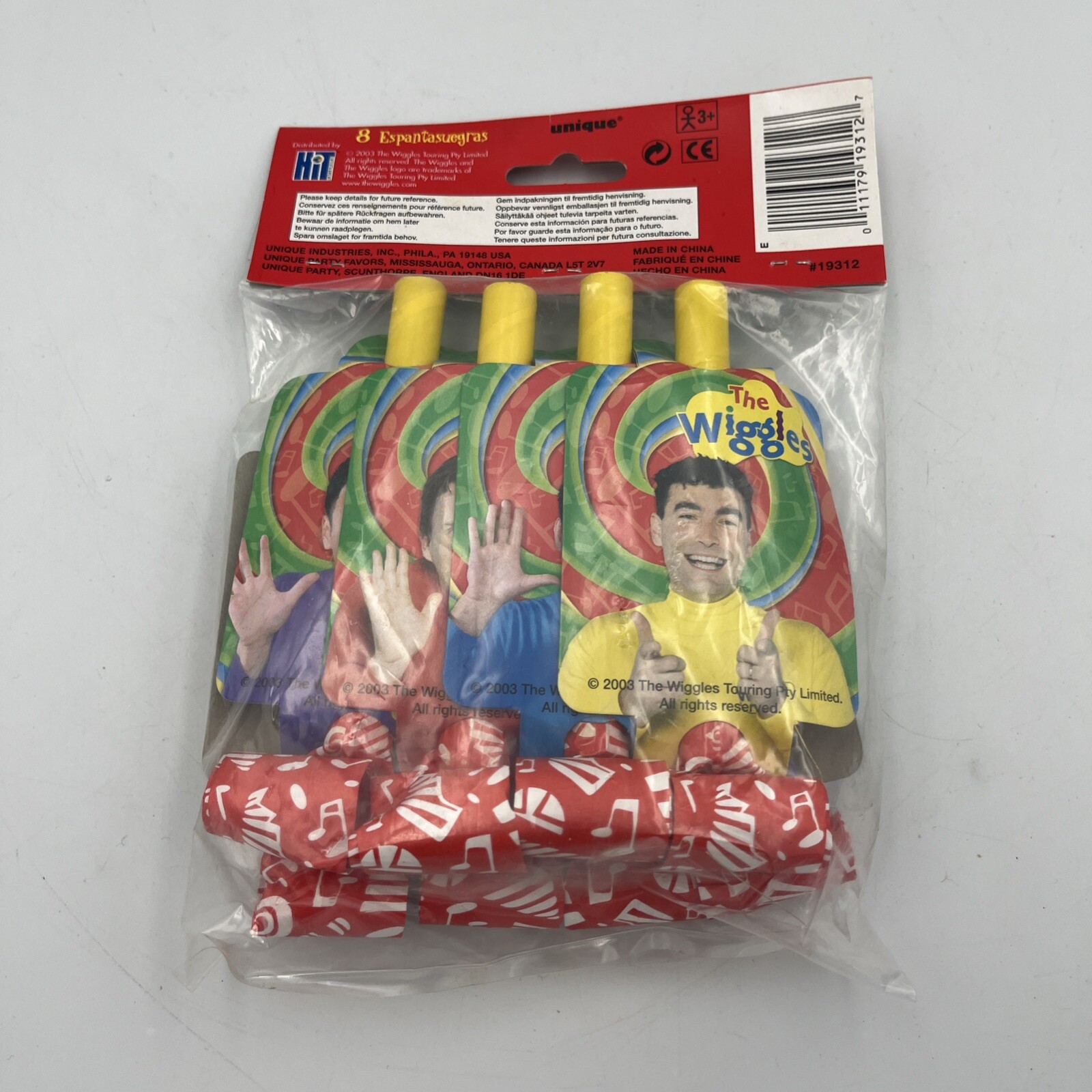 Vintage The Wiggles Birthday Party Supplies Set Of 8 Blowouts Flutes 2003