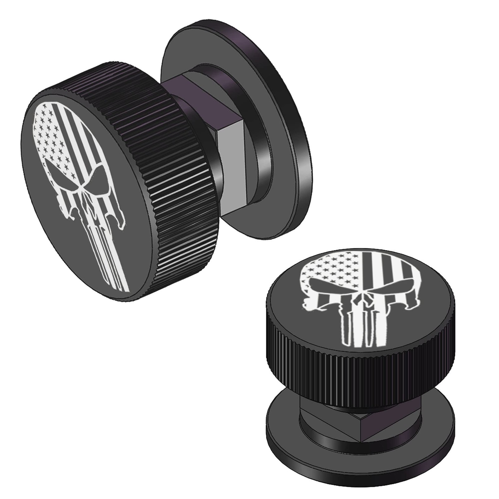 Welding Hood Helmet Pipeliner Fasteners -1Pair USA Flag Black Pattern Aluminu...