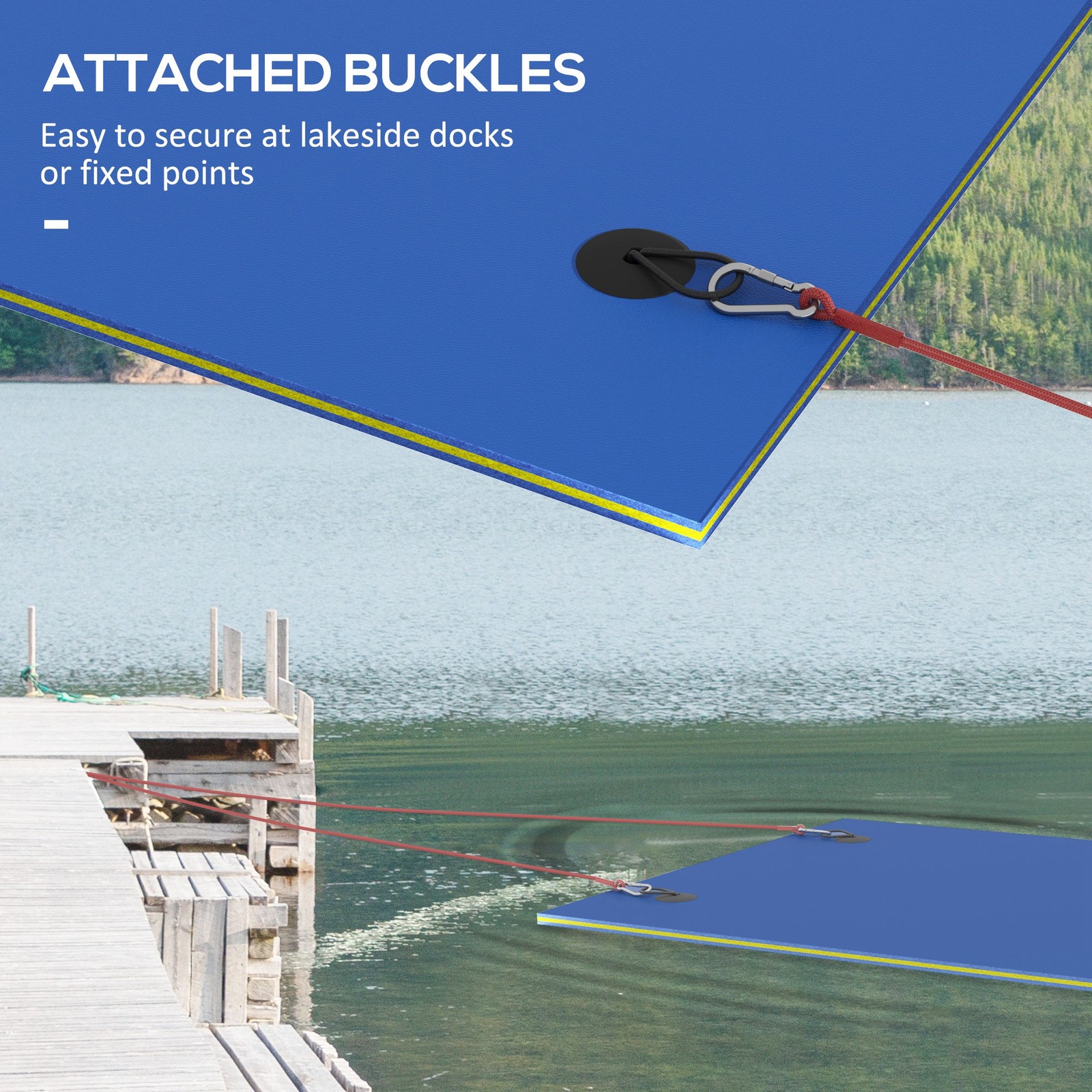 9' x 6' Lily Pad Floating Mat, Floating Water Pad for Lake, Blue