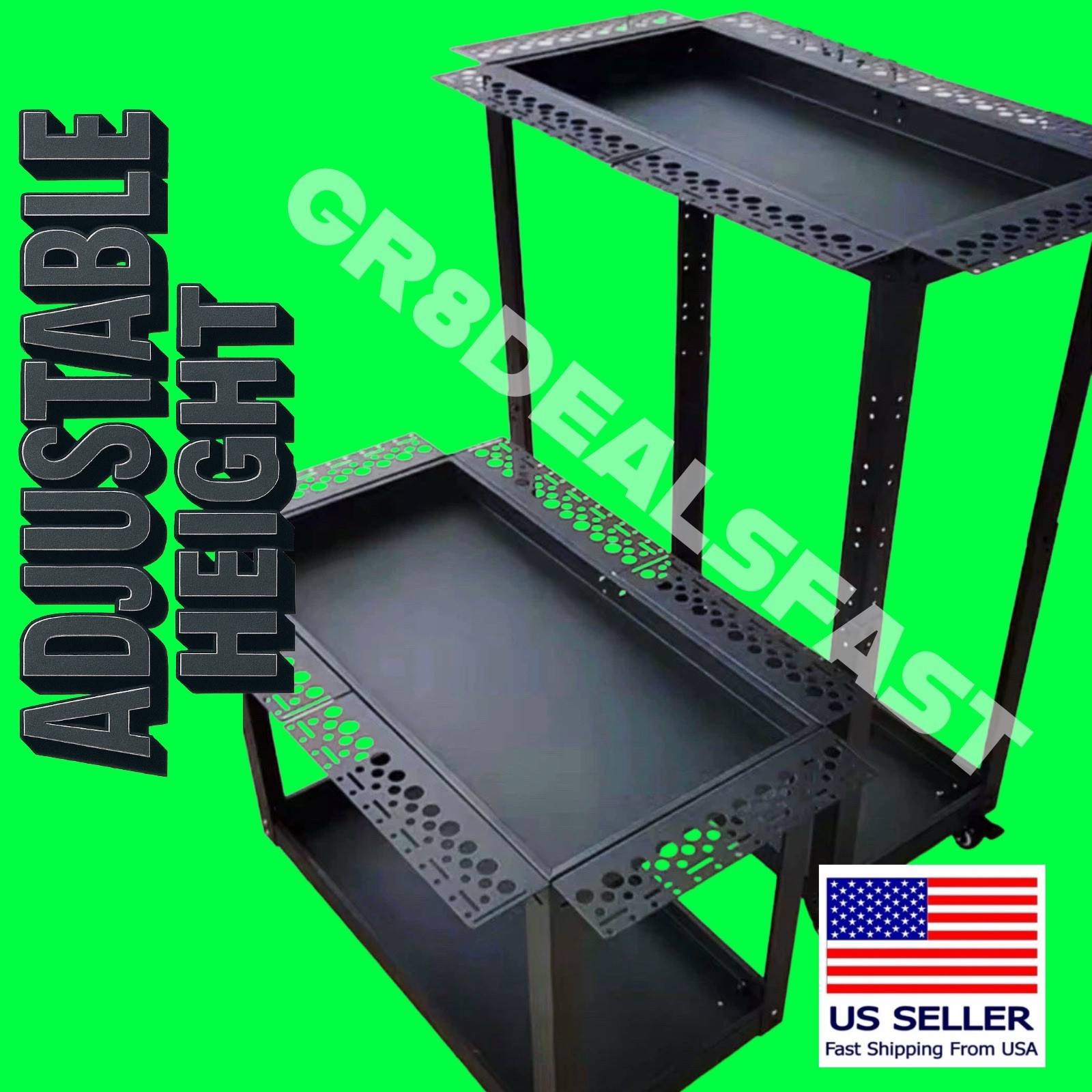 PDR Tool Cart Rolling Heavy-Duty Adjustable Height Black Steel Glue Pulling 💥