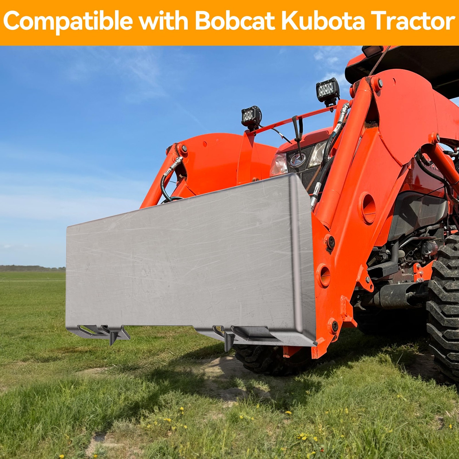 1/4” Universal Quick Attach Plate Compatible with Kubota and Bobcat Skid Stee...