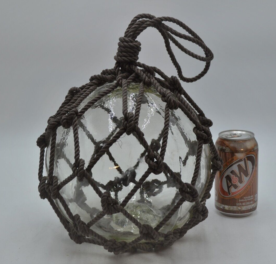 VINTAGE GLASS FISHING FLOAT IN CLEAR