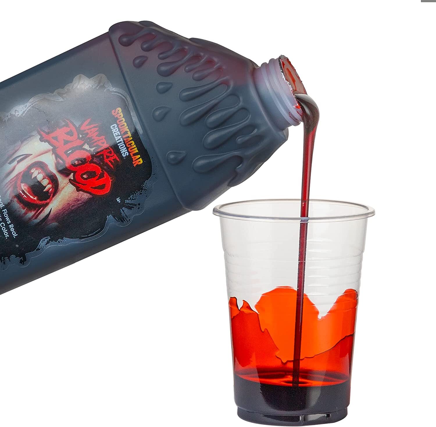 Pint of Fake Vampire Blood 16 Oz Liquid Bottle Halloween Costume Makeup