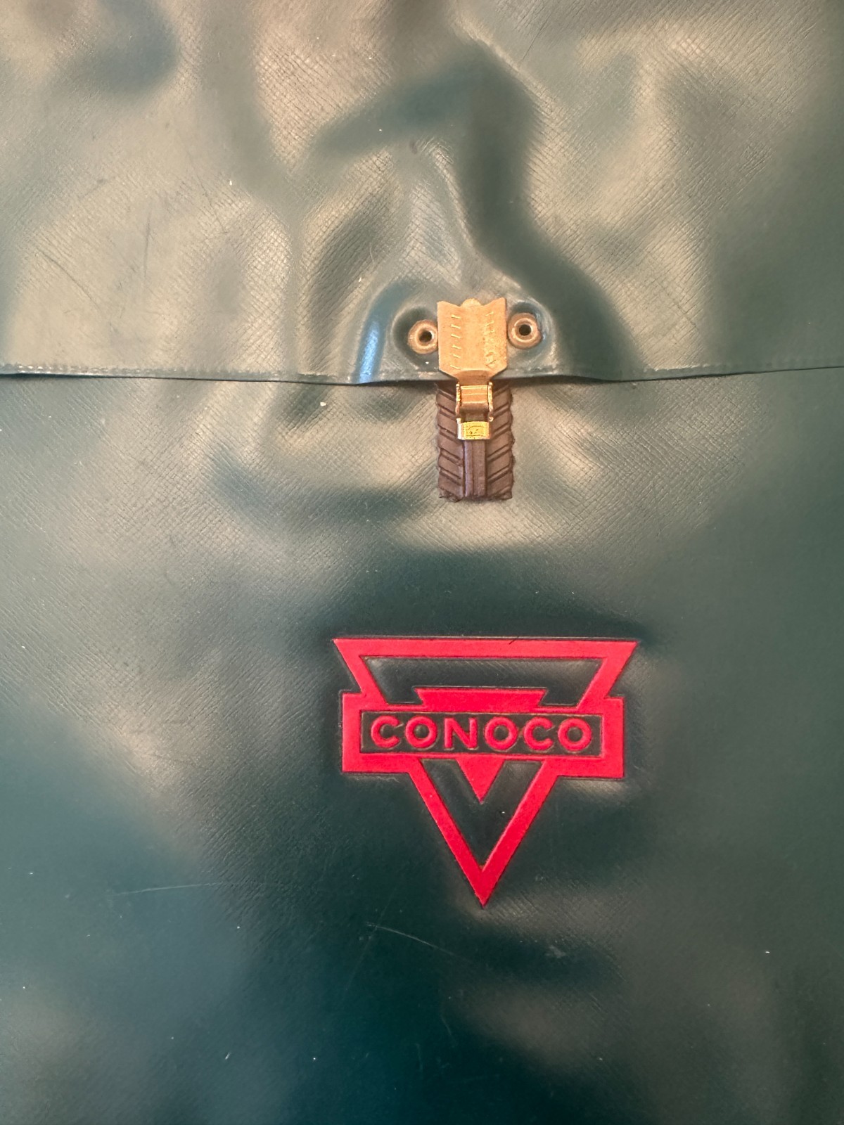 vintage ad Conoco gasoline oil vinyl satchel portfolio case OLDER advertising