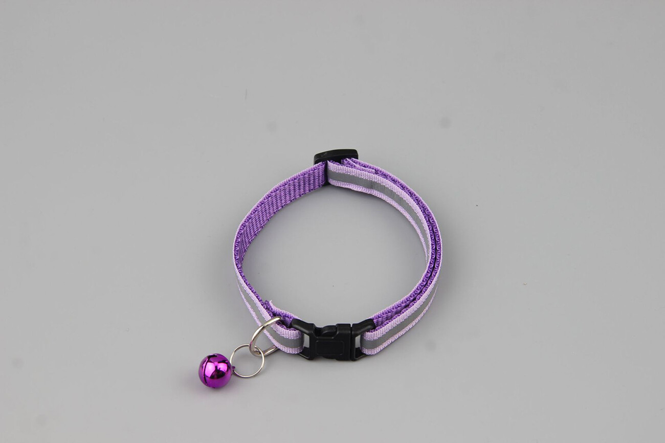2PCS Reflective Breakaway Nylon Cat Safety Collar with Bell for Cat Kitten US