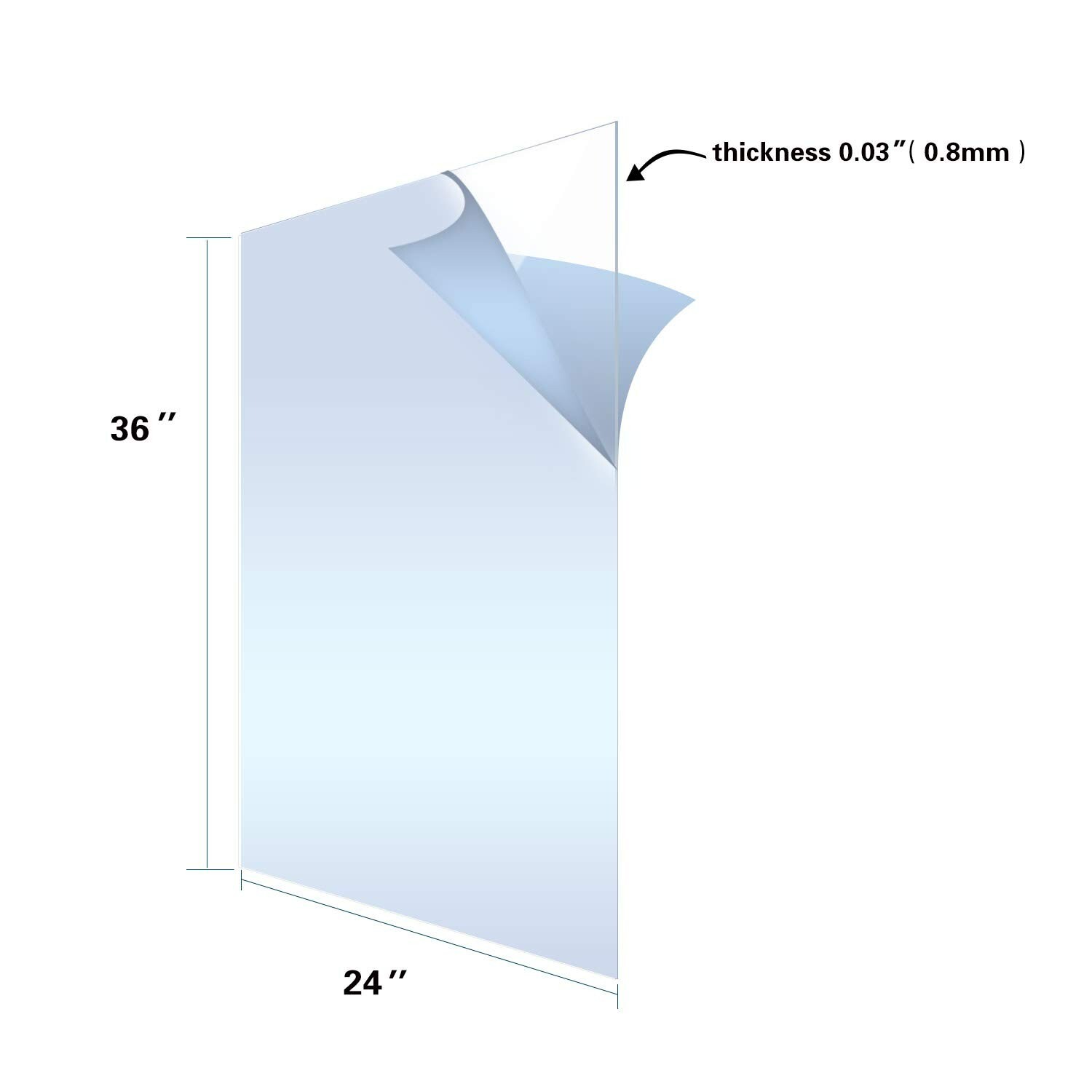 Clear Acrylic Plexiglas Clear Plastic Scratch-Resistant Replacement Sheet