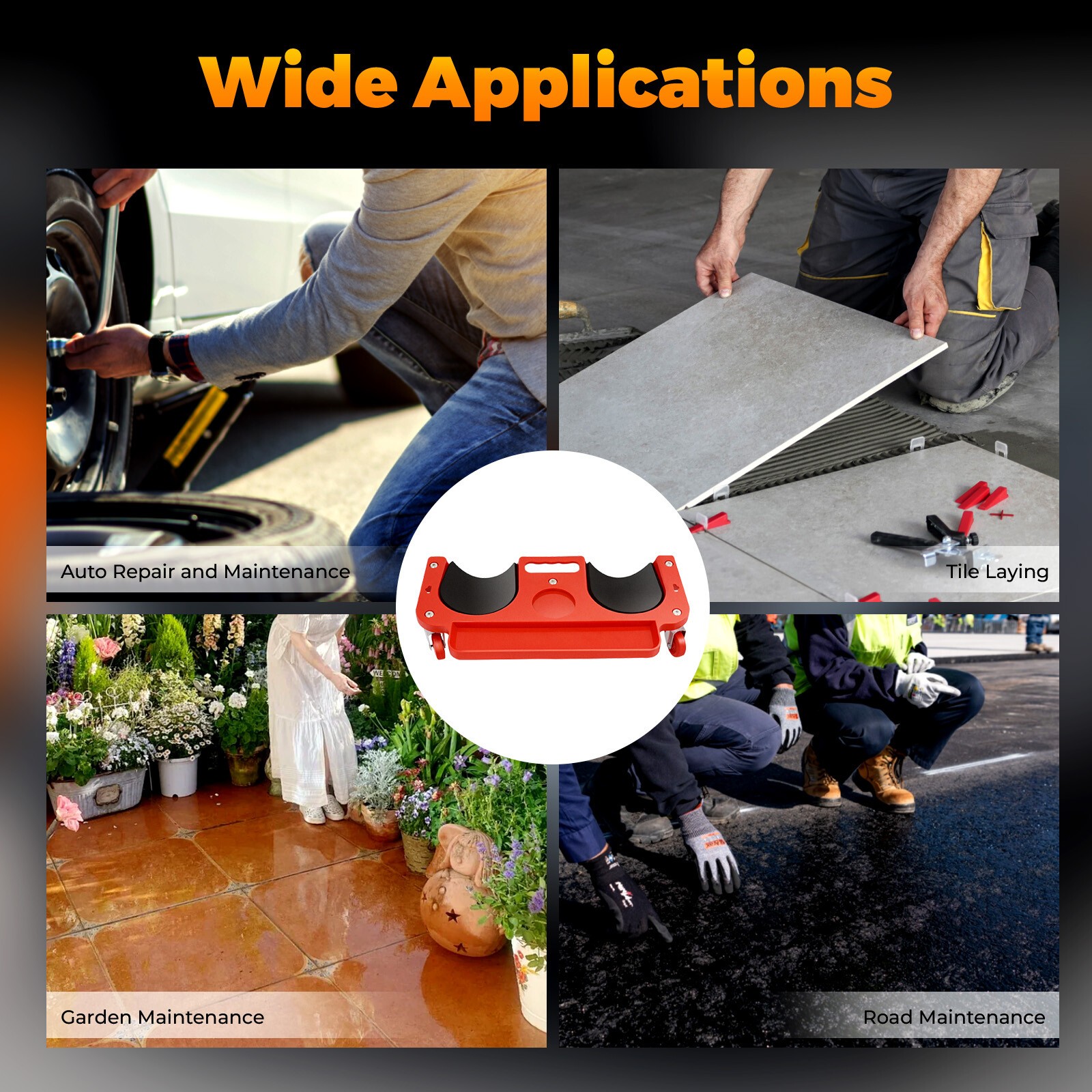 Universal Wheel Rolling Knee Cart Rolling Knee Pad for Mechanic Carpenter Floors