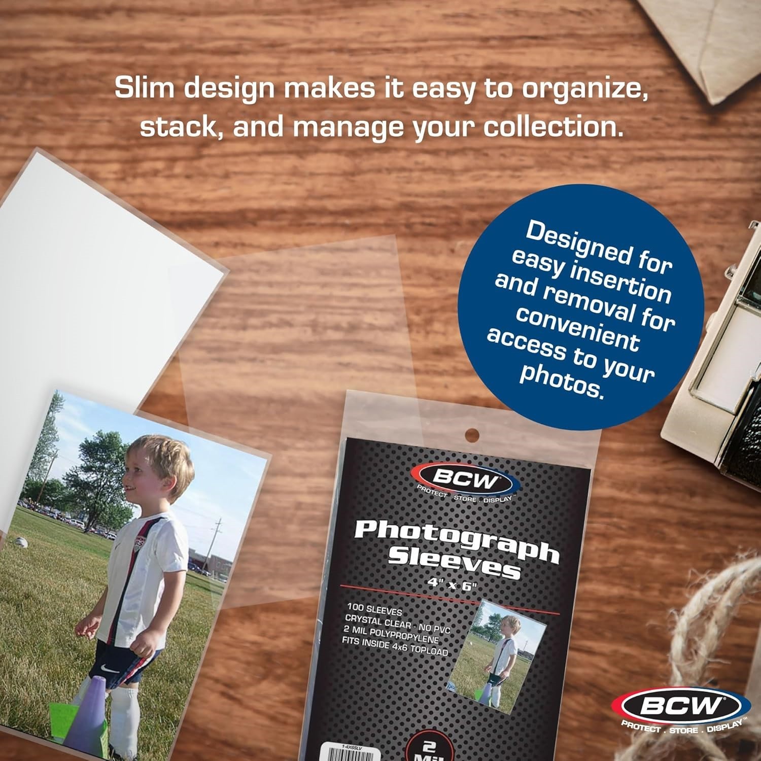 BCW Photo Sleeves 4x6 2 Mil Archival Soft Poly Bags Safe Storage Pack Of 100